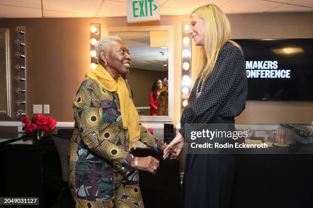 Bethann Hardison and Gwyneth Paltrow, CEO & Founder, goop attend Day Three of The MAKERS Conference 2024 The Beverly Hilton on February 29, 2024 in...