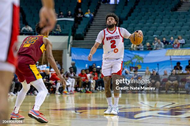 March 3: Jalen Harris of the Windy City Bulls brings the ball up court during the game against the Cleveland Charge on March 3, 2024 in Cleveland,...