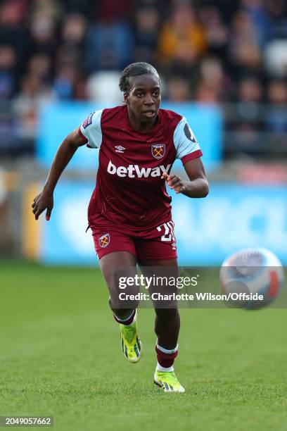 Viviane Asseyi of West Ham during the Barclays Women's Super League match between West Ham United and Manchester United at Chigwell Construction...