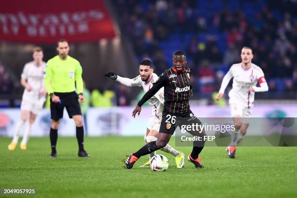 Nampalys MENDY - 17 Said BENRAHMA during the Ligue 1 Uber Eats match between Lyon and Lens at Groupama Stadium on March 3, 2024 in Lyon, France. -...