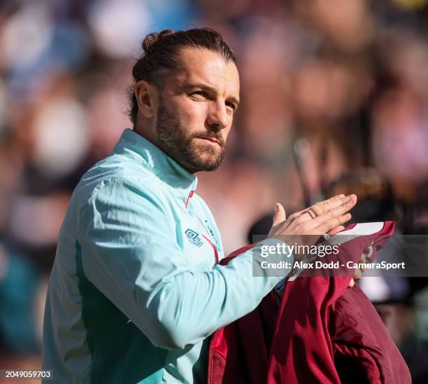 Burnley's Jay Rodriguez applauds the fans during the Premier League match between Burnley FC and AFC Bournemouth at Turf Moor on March 3, 2024 in...