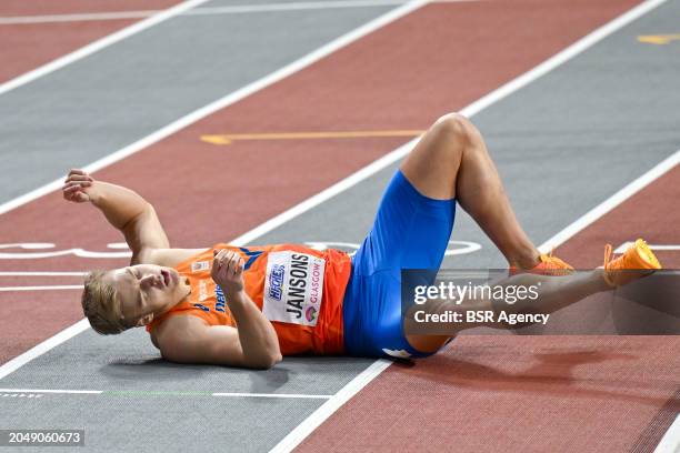 Sven Jansons of the Netherlands after competing in the Men's 1000m Heptathlon during Day 3 of the World Athletics Indoor Championships Glasgow 2024...