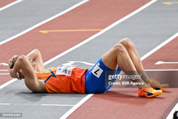 Sven Jansons of the Netherlands after competing in the Men's 1000m Heptathlon during Day 3 of the World Athletics Indoor Championships Glasgow 2024...
