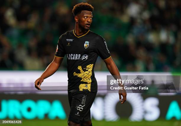 Ze Luis of SC Farense looks on during the Liga Portugal Betclic match between Sporting CP and SC Farense at Estadio Jose Alvalade on March 3, 2024 in...