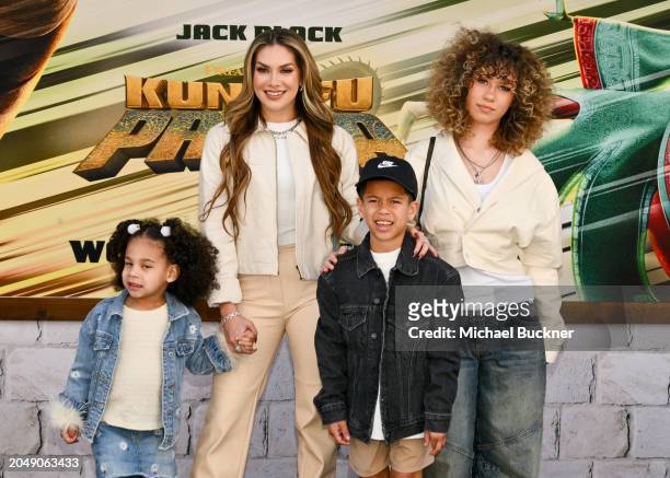 Zaia Boss, Allison Holker, Maddox Laurel Boss and Weslie Boss at the premiere of "Kung Fu Panda 4" held at AMC The Grove 14 on March 3, 2024 in Los...