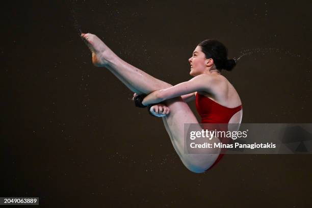 Andrea Spendolini Sirieix of Great Britain competes in the Women's 10m Platform Final during the World Aquatics Diving World Cup at the Olympic Park...