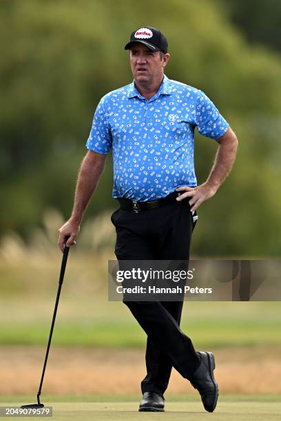 Scott Hend of Australia looks on during day two of the 2024 New Zealand Golf Open at Millbrook Resort on March 01, 2024 in Queenstown, New Zealand.