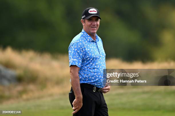 Scott Hend of Australia reacts during day two of the 2024 New Zealand Golf Open at Millbrook Resort on March 01, 2024 in Queenstown, New Zealand.