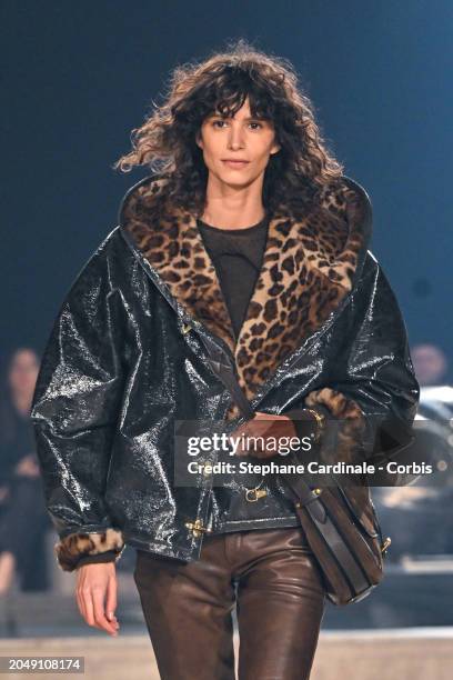 Mica Arganaraz walks the runway during the Isabel Marant Womenswear Fall/Winter 2024-2025 show as part of Paris Fashion Week on February 29, 2024 in...