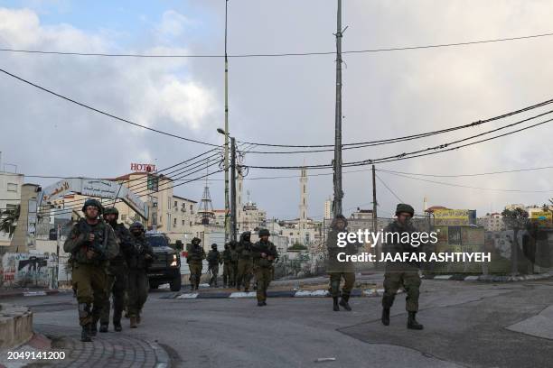 Israeli troops raid the Al-Amari refugee camp near Ramallah, in the occupied West Bank, on March 4, 2024.