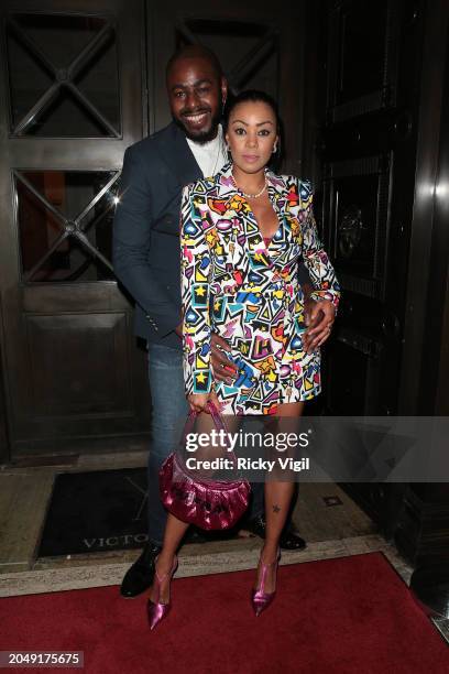 Ben Ofoedu and Precious Muir seen attending Roxie Rocks Chicago press night at The London Cabaret Club on February 29, 2024 in London, England.