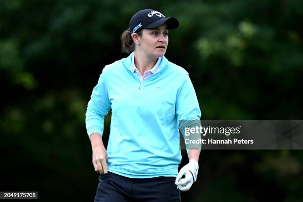 Ash Barty of Australia looks on during day two of the 2024 New Zealand Golf Open at Millbrook Resort on March 01, 2024 in Queenstown, New Zealand.