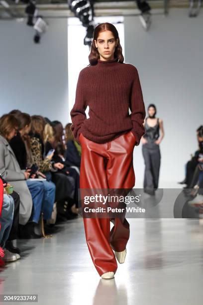 Model walks the runway during the Gauchere Womenswear Fall/Winter 2024-2025 show as part of Paris Fashion Week on February 29, 2024 in Paris, France.