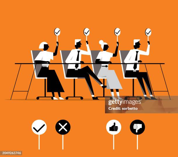 competition judges - jury stock illustrations