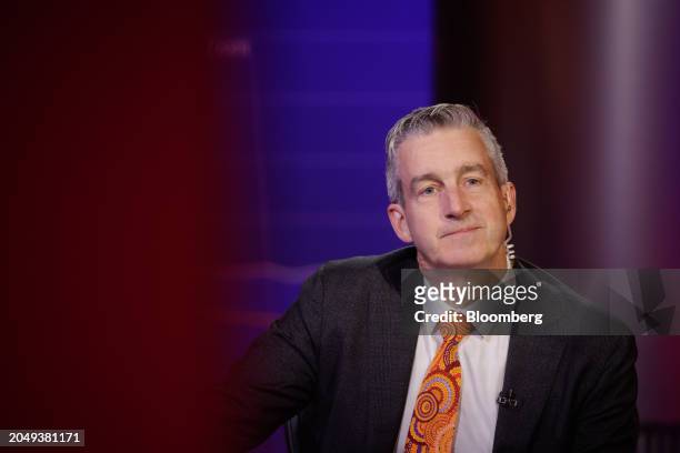 Paul Schroder, chief executive officer of AustralianSuper Pty Ltd., during a Bloomberg Television interview in London, UK, on Monday, March 4, 2024....