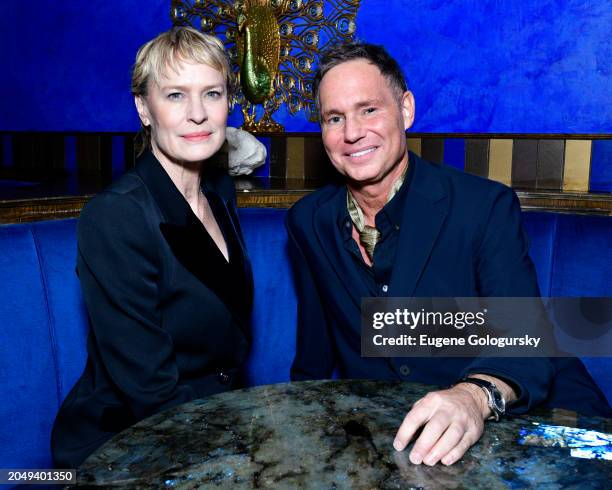 Robin Wright and Jason Binn attend the DuJour Magazine Cover Party with Robin Wright hosted by DuJour's Jason Binn & Gospel's James Huddleston at...