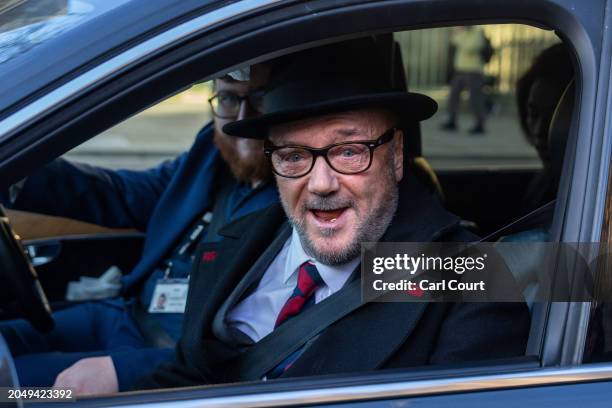 George Galloway, the newly-elected Workers Party of Britain Member of Parliament for Rochdale, arrives at the Houses of Parliament on March 4, 2024...