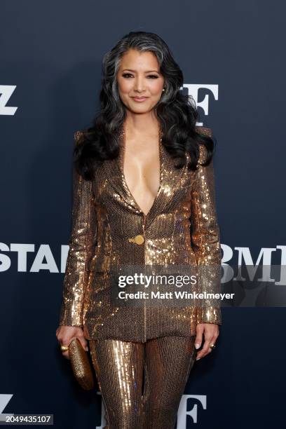 Kelly Hu attends the Los Angeles Premiere of Starz Series "BMF" Season 3at Hollywood Athletic Club on February 29, 2024 in Hollywood, California.