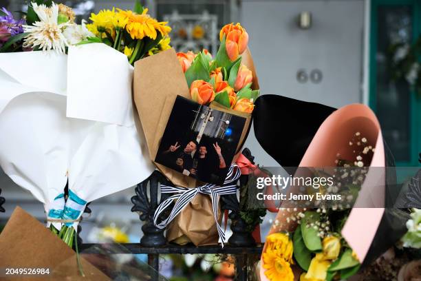 Floral tributes are seen at the Paddington residence of Jesse Baird on March 01, 2024 in Sydney, Australia. The bodies of alleged murder victims...