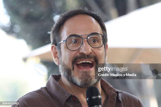 Alejandro Calva attends a press conference for "La Ternura" on February 29, 2024 in Mexico City, Mexico.