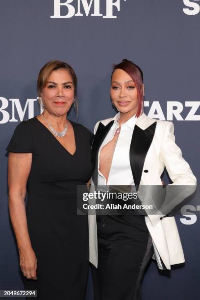 Carmen Surillo and La La Anthony attend the Los Angeles premiere of Starz series "BMF" Season 3 at Hollywood Athletic Club on February 29, 2024 in...