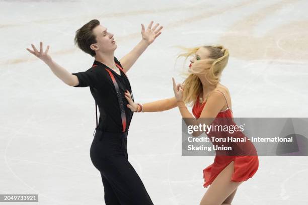 Natalie Blaasova and Filip Blaas of Czech Republic perform in the the Junior Ice Dance Rhythm Dance during the ISU World Junior Figure Skating...