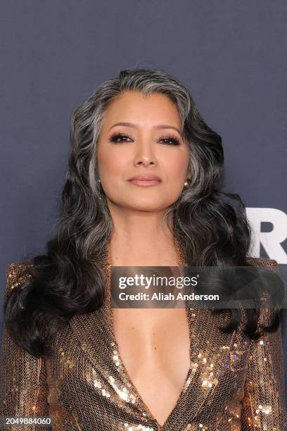 Kelly Hu attends the Los Angeles premiere of Starz series "BMF" Season 3 at Hollywood Athletic Club on February 29, 2024 in Hollywood, California.