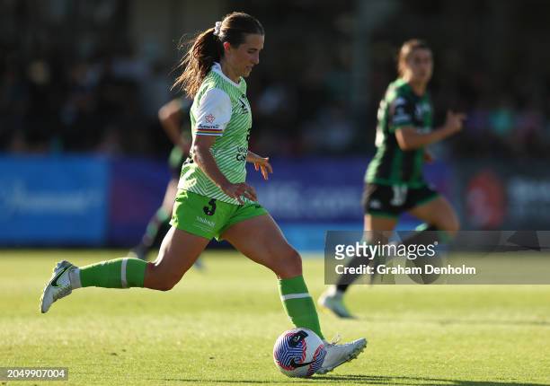 Sarah Clark of Canberra United in action during the A-League Women round 18 match between Western United and Canberra United at City Vista Recreation...