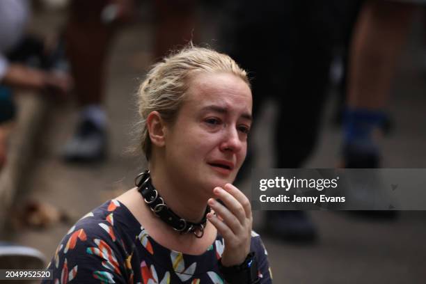 People gather to remember Jesse Baird and Luke Davies during a public vigil at Green Park on March 01, 2024 in Sydney, Australia. Their bodies were...