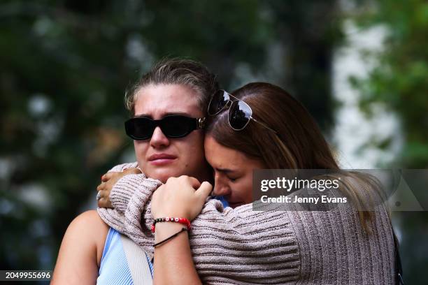 People gather to remember Jesse Baird and Luke Davies during a public vigil at Green Park on March 01, 2024 in Sydney, Australia. Their bodies were...
