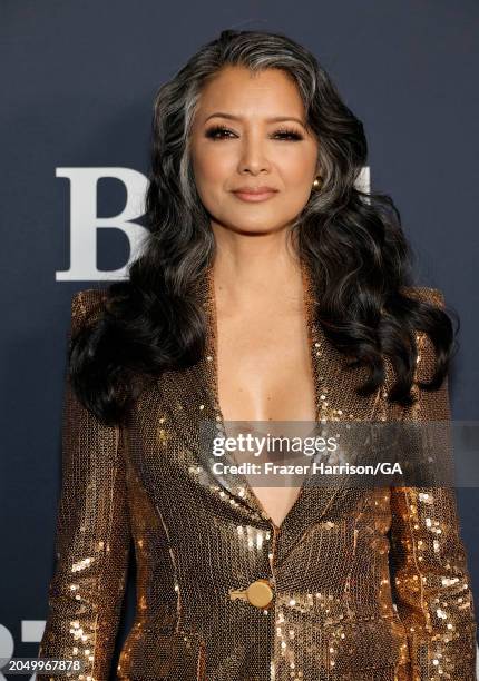 Kelly Hu attends the Los Angeles Premiere Of Starz Series "BMF" Season 3 at Hollywood Athletic Club on February 29, 2024 in Hollywood, California.