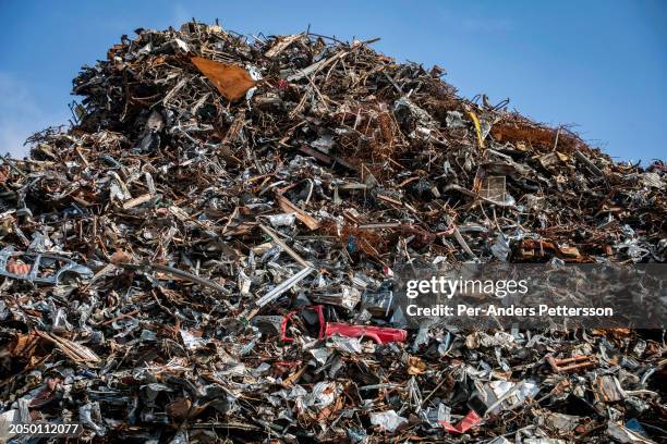 View the massive height of scrap metals at Dees Scrap Metal on February 9 in Mthatha, South Africa. Many residents collect metal and sell it to the...