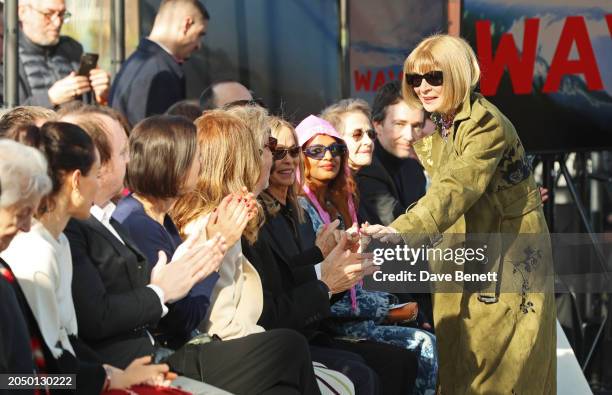 Dame Anna Wintour meets Sir Paul McCartney at the Stella McCartney Womenswear Fall/Winter 2024-2025 show as part of Paris Fashion Week on March 4,...