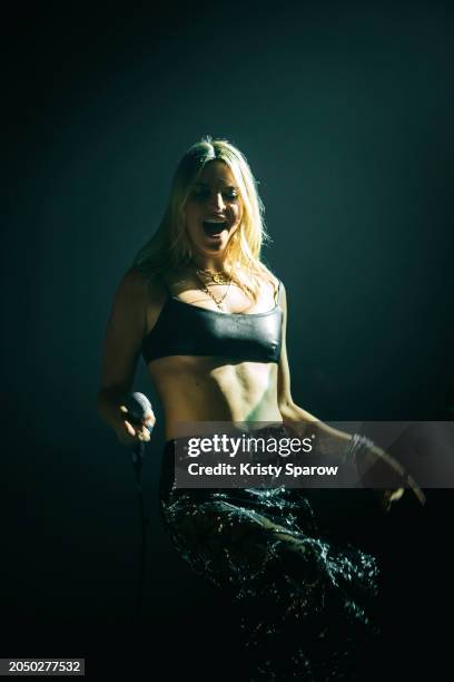 Morgan St. Jean performs onstage prior to the X Ambassadors performance at Elysee Montmartre on February 29, 2024 in Paris, France.