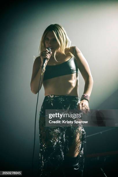 Morgan St. Jean performs onstage prior to the X Ambassadors performance at Elysee Montmartre on February 29, 2024 in Paris, France.