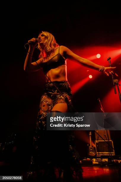 Morgan St. Jean performs onstage prior to the X Ambassadors performance at Elysee Montmartre on February 29, 2024 in Paris, France.