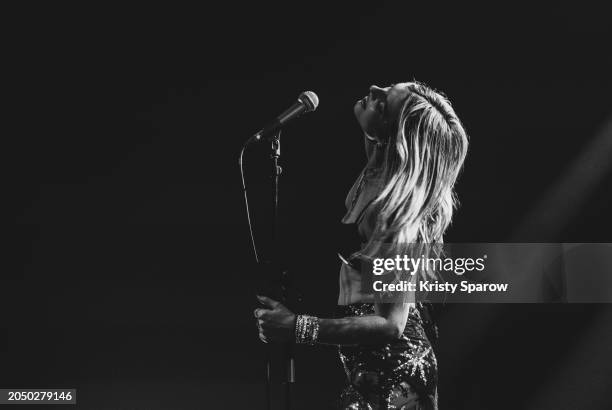 Morgan St. Jean performs onstage prior to the X Ambassadors performance at Elysee Montmartre on February 29, 2024 in Paris, France.