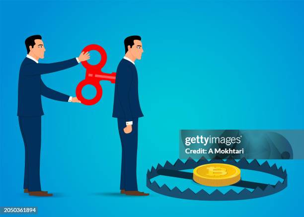 man with wing key, trap ! - minimum wage stock illustrations
