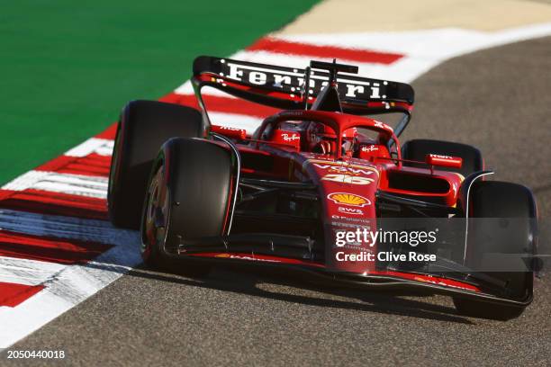 Charles Leclerc of Monaco driving the Ferrari SF-24 on track during final practice ahead of the F1 Grand Prix of Bahrain at Bahrain International...