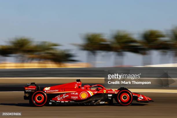 Charles Leclerc of Monaco driving the Ferrari SF-24 on track during final practice ahead of the F1 Grand Prix of Bahrain at Bahrain International...