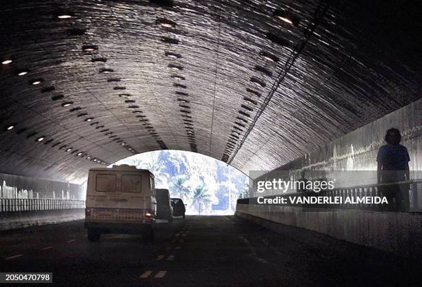 The government of Rio de Janeiro mainatains low light in the city's tunnels as part of its energy conservation policy intended to reduce consumption...