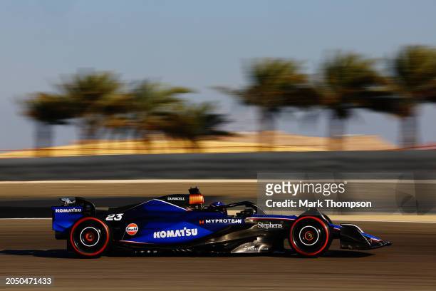 Alexander Albon of Thailand driving the Williams FW46 Mercedes on track during final practice ahead of the F1 Grand Prix of Bahrain at Bahrain...