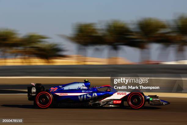 Yuki Tsunoda of Japan driving the Visa Cash App RB VCARB 01 on track during final practice ahead of the F1 Grand Prix of Bahrain at Bahrain...