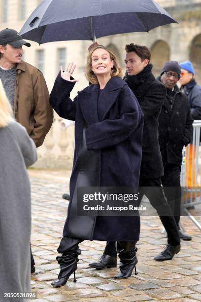 Brie Larson attends the Loewe Womenswear Fall/Winter 2024-2025 show as part of Paris Fashion Week on March 01, 2024 in Paris, France.