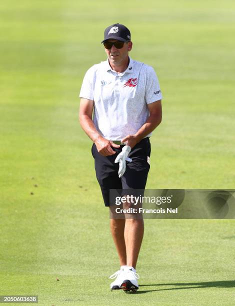 Sergio Garcia of Fireballs GC walks down 17th hole fairway during day one of the LIV Golf Invitational - Jeddah at Royal Greens Golf & Country Club...