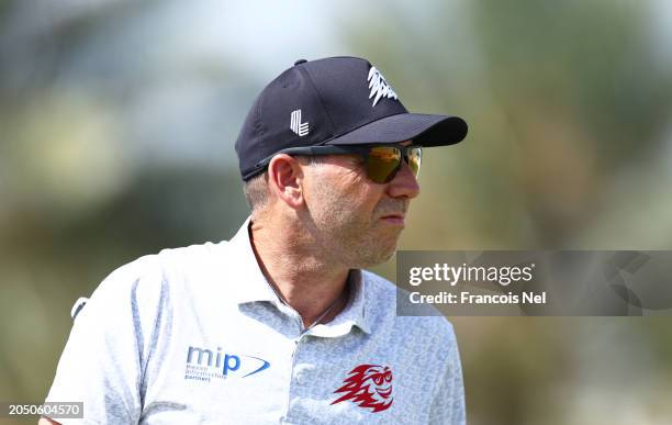 Sergio Garcia of Fireballs GC walks off the 17th hole green during day one of the LIV Golf Invitational - Jeddah at Royal Greens Golf & Country Club...