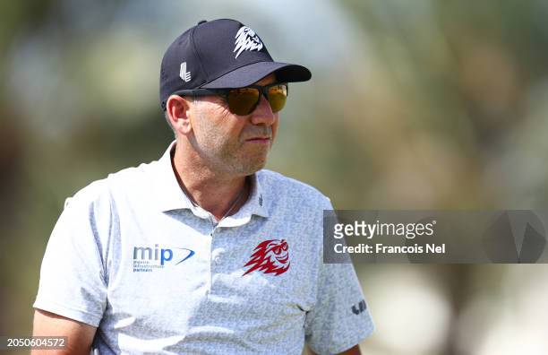 Sergio Garcia of Fireballs GC walks off the 17th hole green during day one of the LIV Golf Invitational - Jeddah at Royal Greens Golf & Country Club...