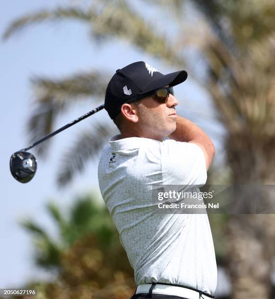 Sergio Garcia of Fireballs GC plays a tee shot on the first hole during day one of the LIV Golf Invitational - Jeddah at Royal Greens Golf & Country...