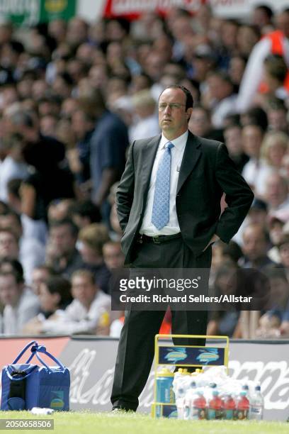 August 14: Rafa Benitez, Liverpool Coach on the side line during the Premier League match between Tottenham Hotspur and Liverpool at White Hart Lane...
