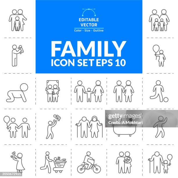 stockillustraties, clipart, cartoons en iconen met family icons set. - senioren in bad